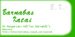 barnabas katai business card